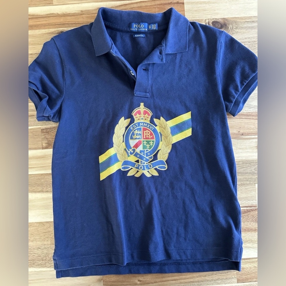 Polo Harris Crest Black polo‎ Shirt Size XS